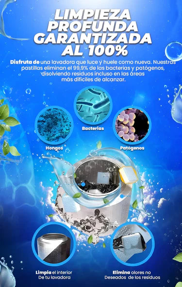 LavaClean Max - Caja x 12 Pastilla Limpiador de Lavadora